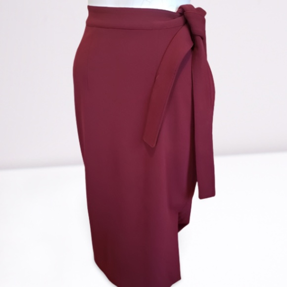 EXPRESS Side Tie Pencil Skirt in Maroon SIZE 00 - Picture 4 of 8